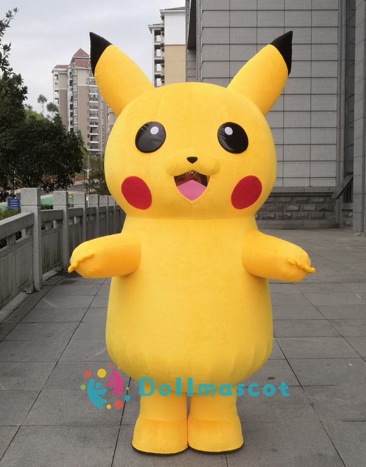 Costume gonfiabile della mascotte di Pokemon Pikachu della peluche di  colore giallo di carnevale del costume della mascotte di Cosplay del  partito poco costoso di Eevee - Cina costume gonfiabile e costume