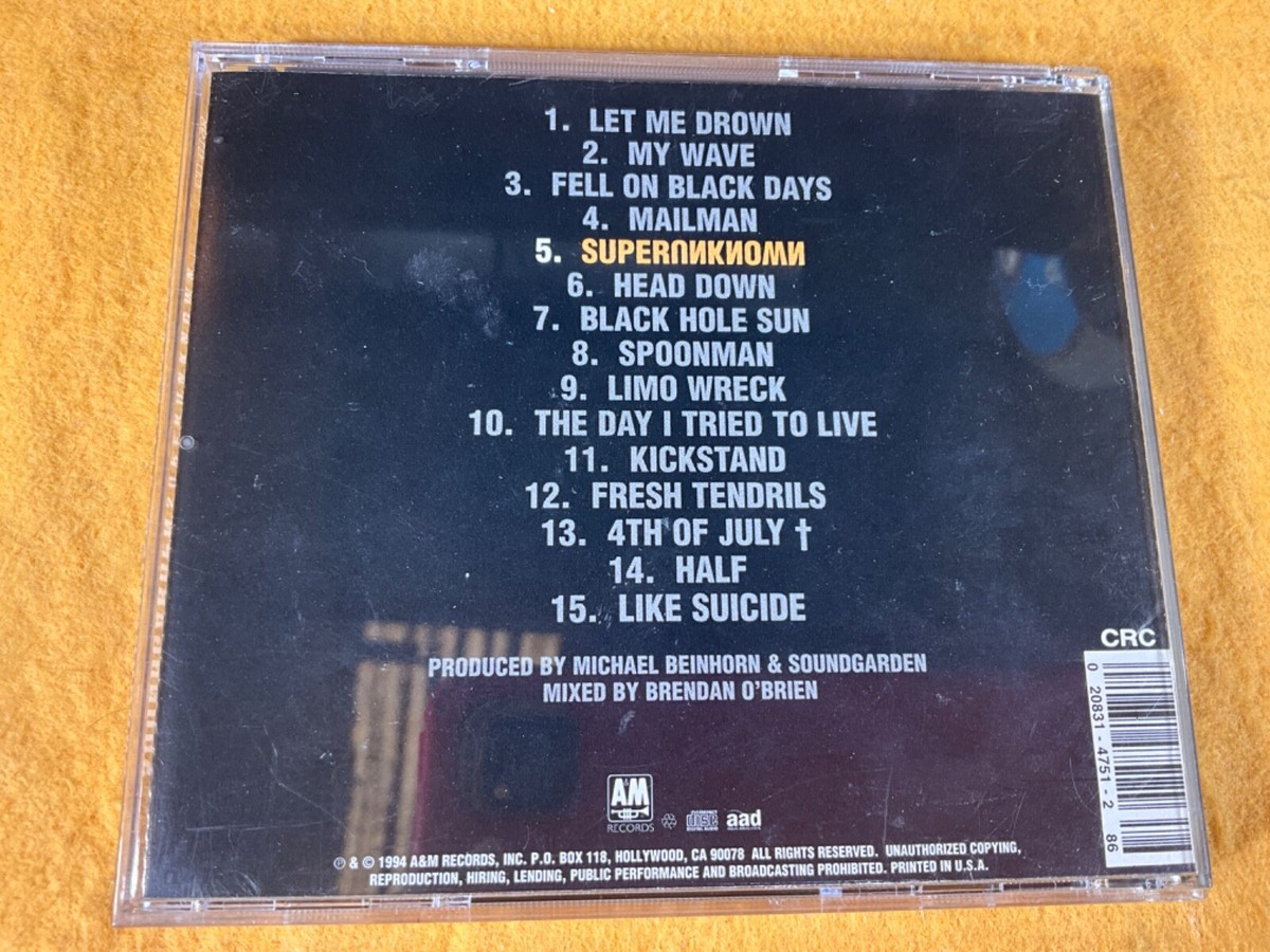 H11-24 SOUNDGARDEN Superunknown - 1994 - CD 0198 | eBay