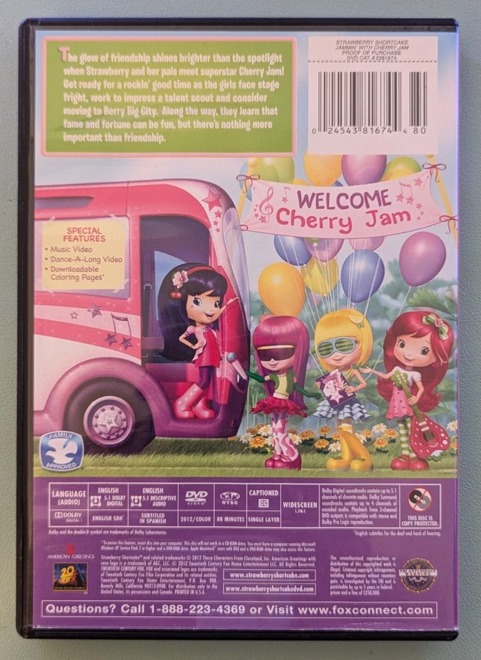 Strawberry Shortcake: Jammin With Cherry Jam (DVD, 2012) - Image 2 of 2