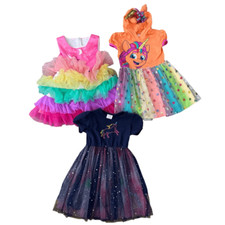Set of 3 kids girls unicorn dresses size 4-5