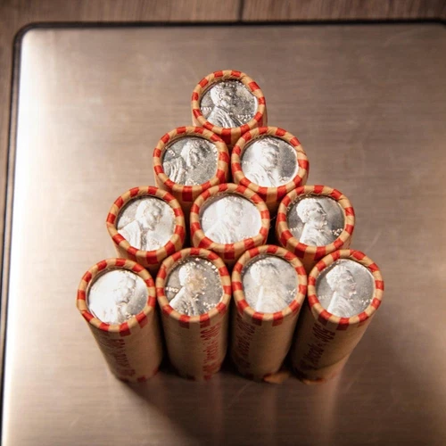 GEM BU 1943 (P/D/S) Lincoln Steel Cent 50 Coin Roll | TRULY UNSEARCHED Pennies