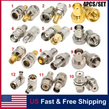 4PC UHF SO239 PL259 TO BNC N SMA UHF male female Plug Jack RF Connector Adapter