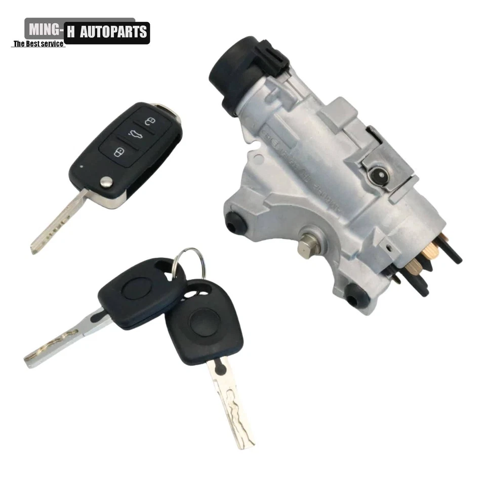 Conjunto de cilindro de bloqueo de encendido con carcasas de llave para Audi 98-09 A4 4B0905851P Foto 4 de 4