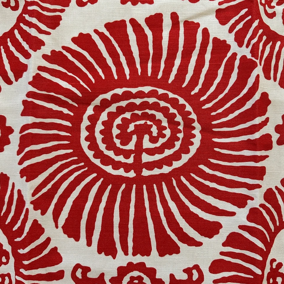 THIBAUT Sample Fabric Solis Tropics Cotton Linen 26" Color CORAL - Image 3 of 4