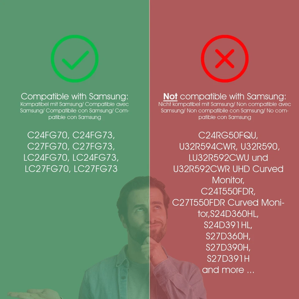 Samsung C24FG70, C27FG73, LC24FG70 Curved Monitor VESA Adapter - 75x75mm - Bild 2 von 4