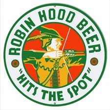 Robin Hood Beer Reproduction Bar Sign 14"x14" Round