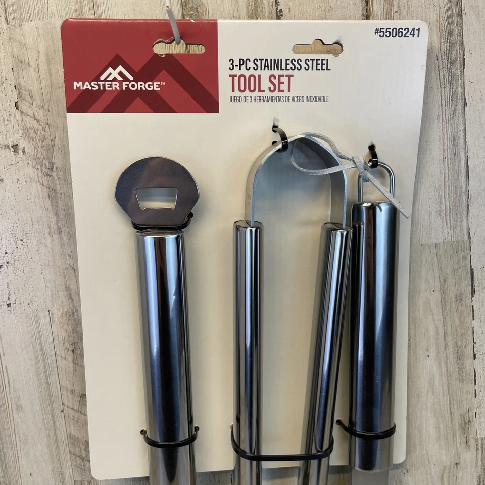 Master Forge 3 Pc Prestige Stainless Steel Tool Set For BBQ Grill Cooking Nice! - Image 2 of 4