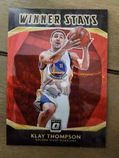 Klay Thompson 2020-21 Optic Winner Stays Tmall Red Wave Prizm SP