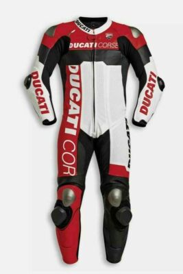 DUCATI Rennen Biker Ledranzug Motorrad Lederkombi Herren Biker Leder Jacke Hose