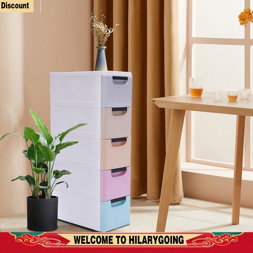 Plastic Drawers Dresser with 5 Drawers Tower Closet Storage Organizer Cabinet - Picture 3 of 12