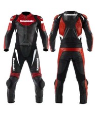 KAWASAKI Courses Combinaison de Moto en Cuir Hommes Moto en Cuir Veste Pantalon