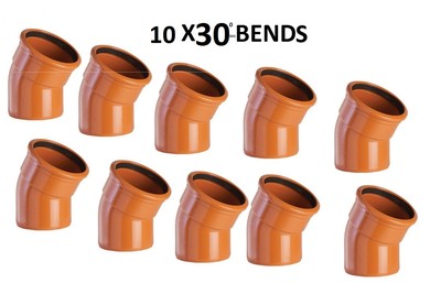 10 x 110 mm Unterirdische Entwässerung 30° Einzelmuffenbogen