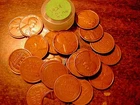 1929-P LINCOLN WHEAT CENT PENNY ROLL, all coins fine grade