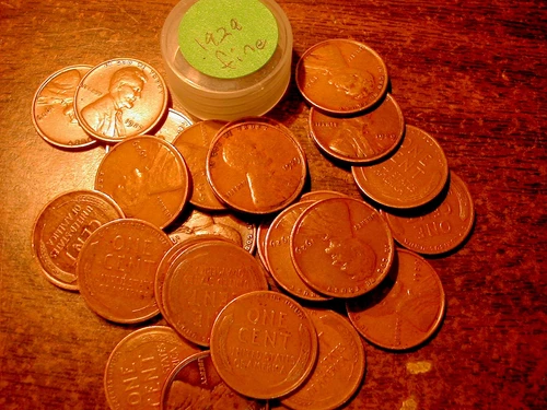 1929-P LINCOLN WHEAT CENT PENNY ROLL, all coins fine grade