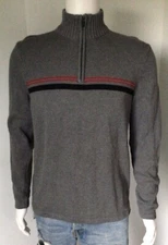 EDDIE BAUER Men's 1/4 Zip Classic Pullover Sweater Fleece Top, Gray (Size M)