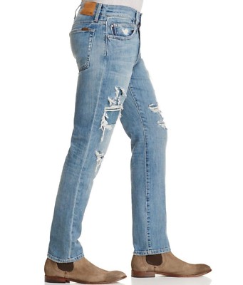 $198 NWT JOE'S Sz32 SLIM FIT RIPPED & REPAIR STRETCH JEANS