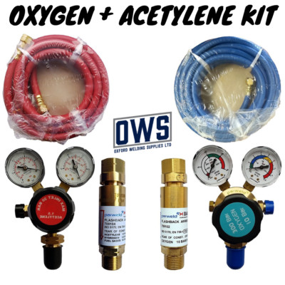 OXY ACETYLENREGLER - RÜCKBLENDE UND 5m SCHLÄUCHE KIT, LIEFERUNG AM NÄCHSTEN TAG **