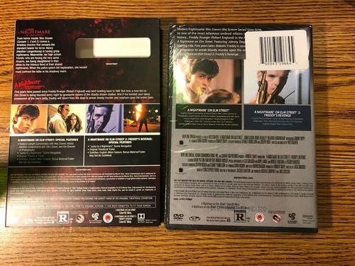 A Nightmare On Elm Street Double Feature DVD 1 2 FREDDY KRUEGER HORROR SLIPCOVER - Picture 4 of 6