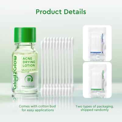 ACNE LOTION H 3点セット Glad2Glow Acne Lotion 10 ml Serum Acne Treament Pimple Acne