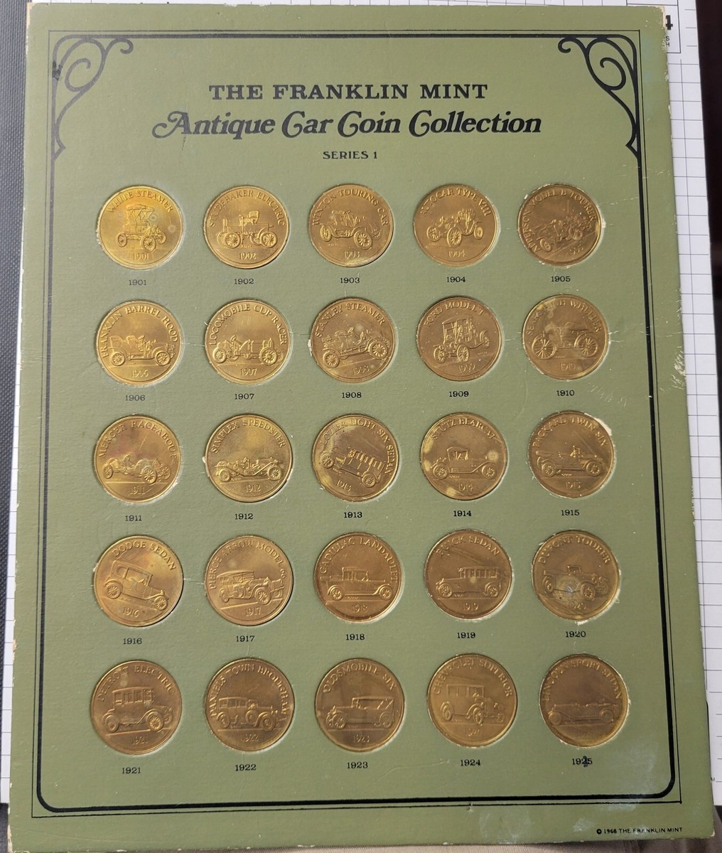 The Franklin Mint Antique Car Coin Collection. Series 1