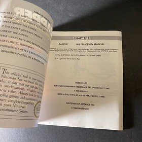 ORIGINAL NINTENDO NES ZAPPER INSTRUCTION BOOK BOOKLET MANUAL 1988 - Manual Only