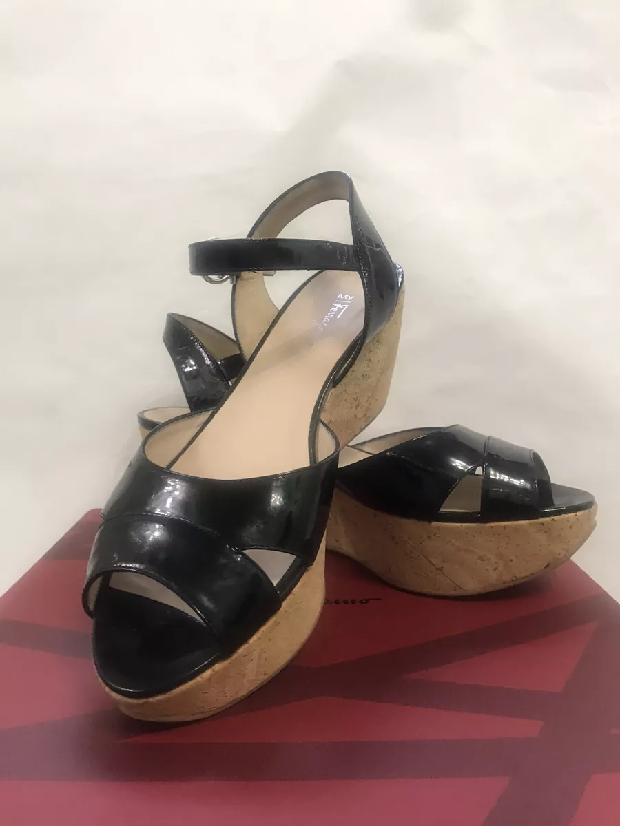 SALVATORE FERRAGAMO WEDGES SIZE 11 41 EU BLACK MADE IN ITALY eBay