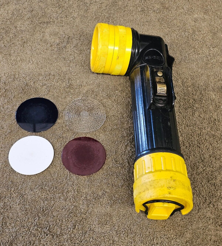 Fulton MX212U Angle Flashlight Incandescent Light Military Yellow Black USA