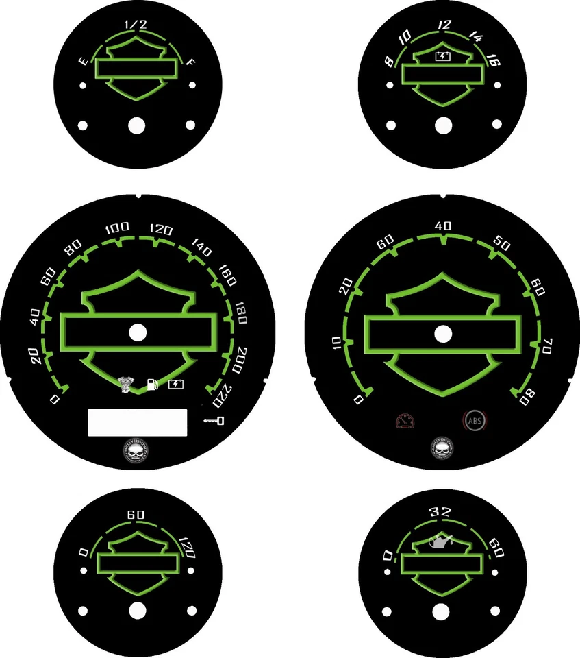 Harley Davidson ST Glide, FLTRX Road Glide Custom Faceplate 2005-2013 HD Green Foto 2 de 2