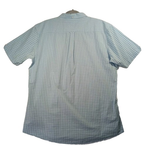 Le Shark Checked Short Sleeved Shirt XL Blue White - Picture 2 of 12
