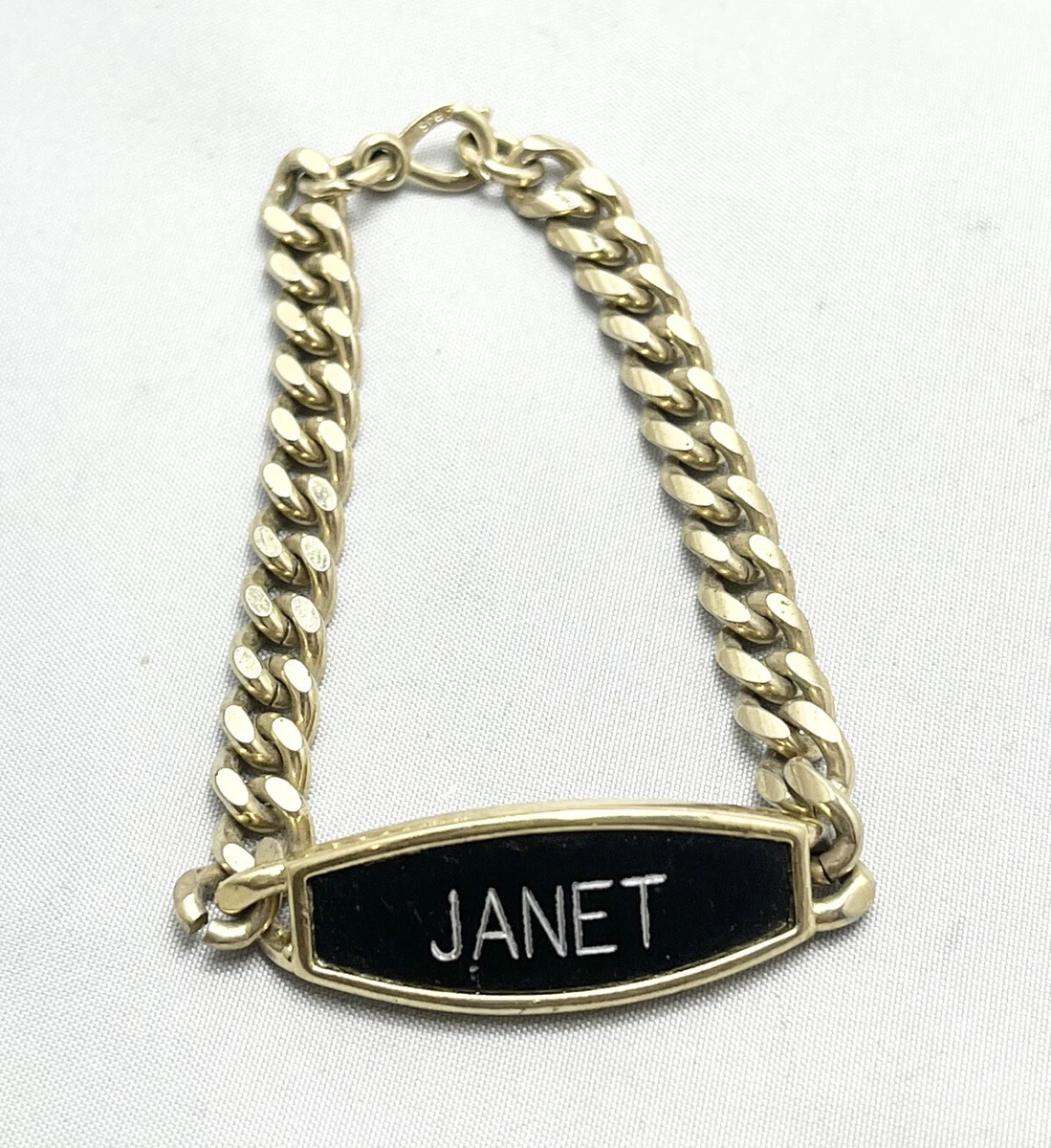 Vintage Speidel Janet Gold Chain Name Bracelet eBay