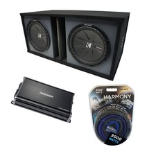 Car Stereo Paintable Ported Dual 15" Kicker CompR CWR15 Sub Box CX1200.1 Amp