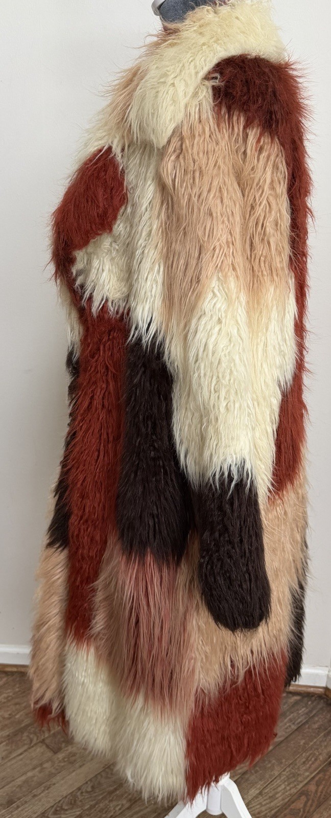 Patchwork Color Block Multicolor Mongolian Faux F… - image 13