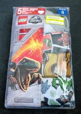 Jurassic World Dinosaur Boys Sz 8 Cotton Graphic Boxer Briefs Underwear 5Pk, NEW