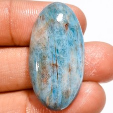 Neon Blue Apatite Oval Shape Cabochon Loose Gemstone 40.5 Ct 34X17X6 mm GC-27972