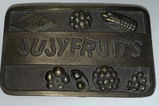 Vintage 1975 JUJYFRUITS Solid Brass Belt Buckle Henry Heide Inc. ODEN