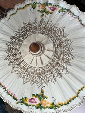 Vintage, zierlicher asiatischer Sonnenschirm, Papier, Bambus, Blumenmuster