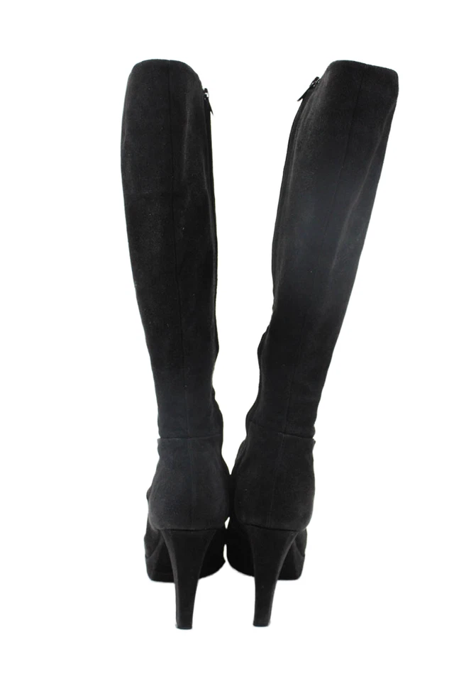 Donna Karan Collection Mujer Gamuza Punta Redonda Botas Hasta la Rodilla Negras Talla 7.5 Foto 3 de 4
