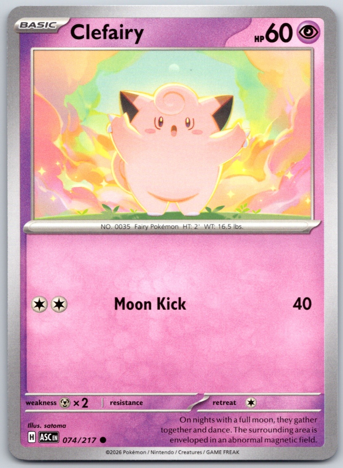 Clefairy Normal Common ME: Ascended Heroes 074/217 NM