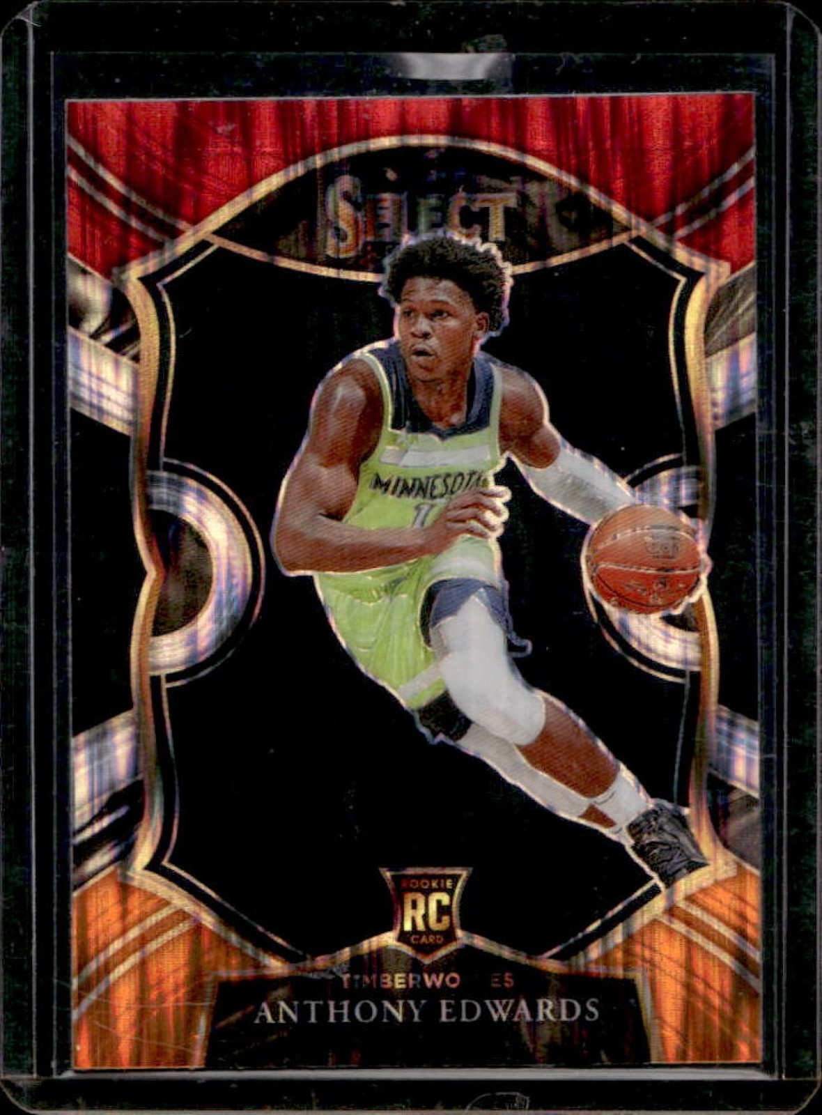 2020-21 Panini Select Anthony Edwards RC Red White Orange Flash Concourse #61