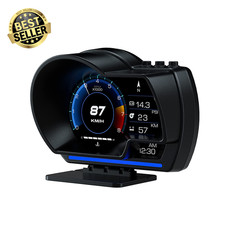 Car HUD Head Up Display P6 OBD+GPS Smart Gauge Works for Most Cars 190g