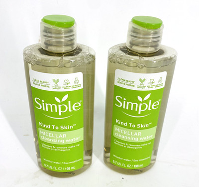 2 Pack- Simple Sensitive Skin Kind to Skin Cleansing Micellar Water 6.7 oz