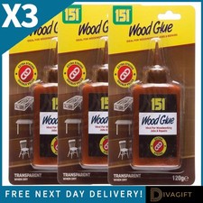 3 x WOOD GLUE 120G PVA FAST WORKING SUPER STRONG FOR WOODWORKING JOBS REPAIRS