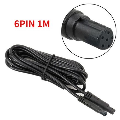 6Pin Male To Female 1M Car Reversing Parking Camera Video Extension Cable Wire