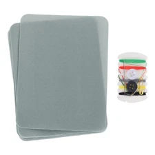 8Pcs Iron on Patches with Sewing Kit 4.9"x3.7" Patches for Clothes Grey