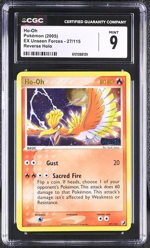 CGC 9 MINT Ho-oh 27/115 Reverse Holo 2005 Pokemon EX Unseen Forces Pop 20