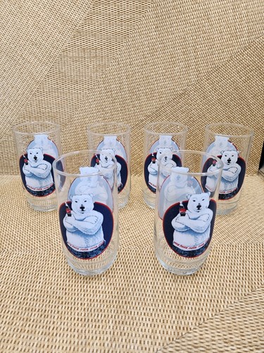 6 Indiana Glass 16 Oz. Coca Cola Glass Tumblers / Glasses, "Polar Bear" Pattern - Picture 6 of 7