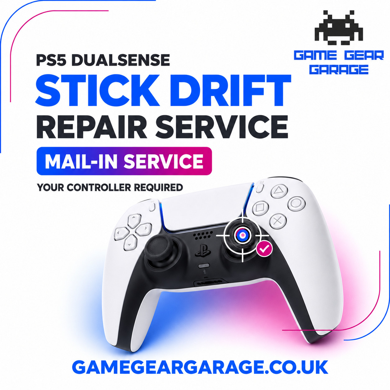 Sony PS5 DualSense Controller Stick Drift Repair Service – Mail-In Repair