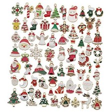 70 Pcs Gold Enamel Christmas Charms for DIY Jewelry Making Necklace M514-70pcs