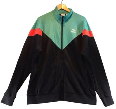 PUMA Men's Iconic T7 Track Jacket Full Zip Size XXL Black And Teal