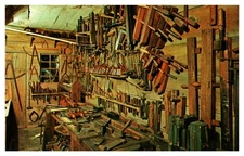 Doylestown PA Pennsylvania Mercer Museum Carpenter's Bench Chrome Postcard